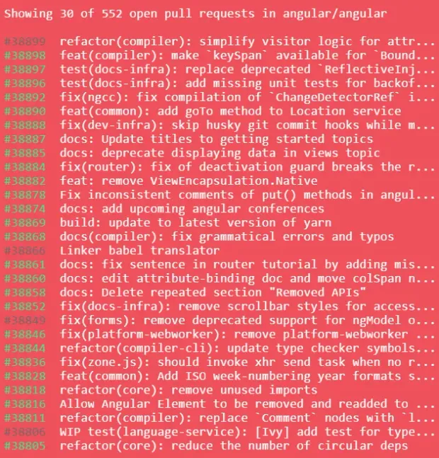 Angular pullrequest